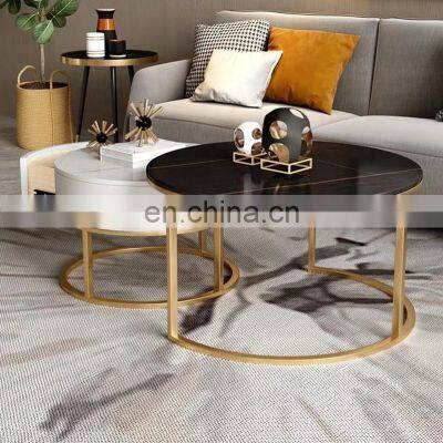 Luxury Round Coffee Tables Living Room Mdf Marble Coffee Table Modern Glass Coffee Table photo-5