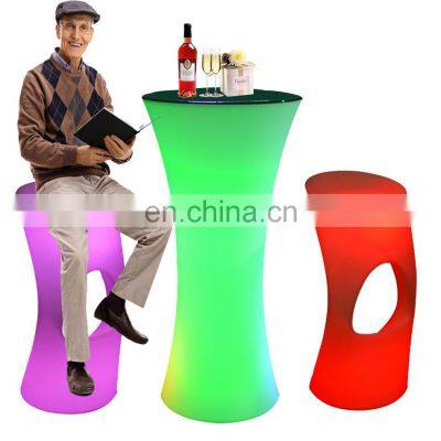led light up bar table with chair glow illuminated event night club led light bar stool furniture high cocktail table chair set