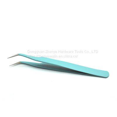 Professional Eyelash Grafting Tweezers High Precision Eyelash Hairdresser Special Flowering Tool Clip Blue photo-3