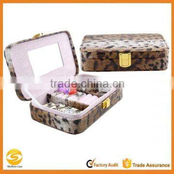 high quality leopard leather jewelry case travel,leather jewelry necklace travel case,custom jewelry travel display cases