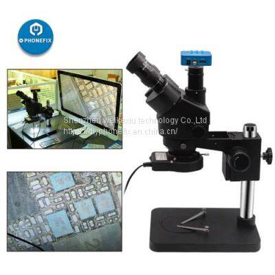 Black Simul-Focal 7X-45X Trinocular Microscope With HDMI Camera photo-3