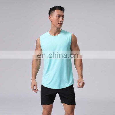 New Fashion Solid Sleeveless Sports Tank Top Custom Men's Basketball Running Training Fitness Gym Vests Shirt photo-3