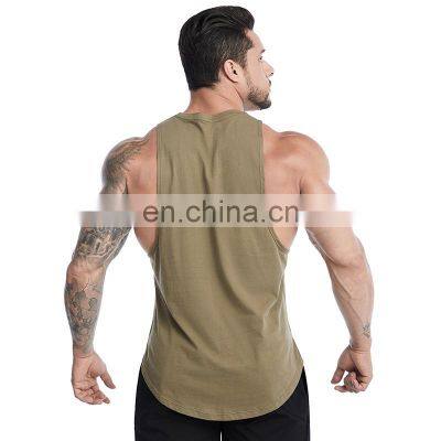 Men's Custom Logo Cotton Sleeveless Shirt Gym Fitness Relaxed Basketball Wear Tank Top Workout Running Training Sports Vest photo-3