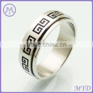 Professional Factory Wholesale Fashion Ring Greek key Stainless Steel Ring