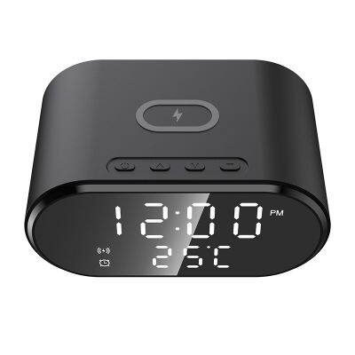 15W fast wireless charging station LED digital display clock intelligent matching safe fast charging