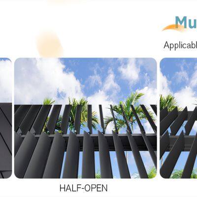 Pergola and Gazebo Outdoor Waterproof Sushade Pergolas En Metal Retractable Roof Louvre Pergola Aluminum For Backyard Home Use photo-4