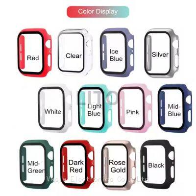 Полностью клеящаяся закаленная стеклянная защита для Apple Watch Series 1-10, SE, Ultra (все размеры) - не ломается и имеет технологию УФ - клея
