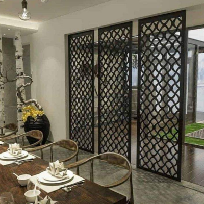 Freestanding Black Screen Divider | Classic Wrought Iron Garden Fence | Functional Partition for Indoor & Outdoor Use photo-3
