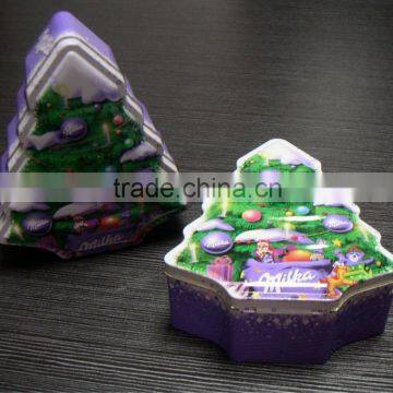 christmas tree shape tin gift box