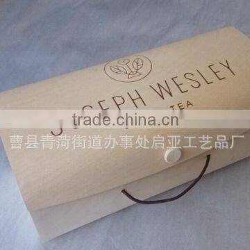 Unfinished Wooden Tea Box, Birch Veneer Wood Tea Bags Box