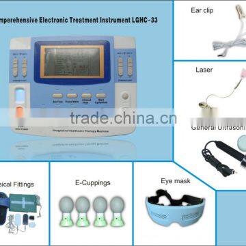 9channels ultrasonic tens physiotherapy with 12 electrodes and laser LGHC-33