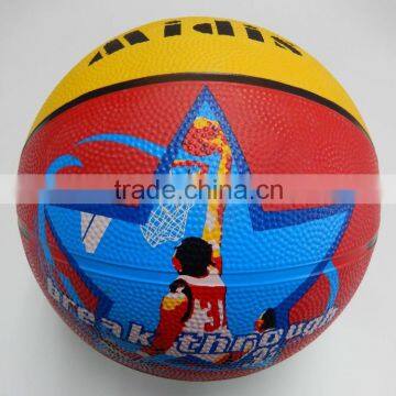 Customized High Quality Rubber Basketball Size 7 for Promotion