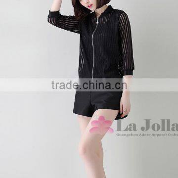 New Fashion Fringe Organza long sleeves T-shirt 092