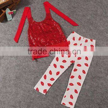 Brand Children Clothing Wholesale XZ6148 Summer New Style Girl Clothes Bead Piece Embroidered Virgin Suit