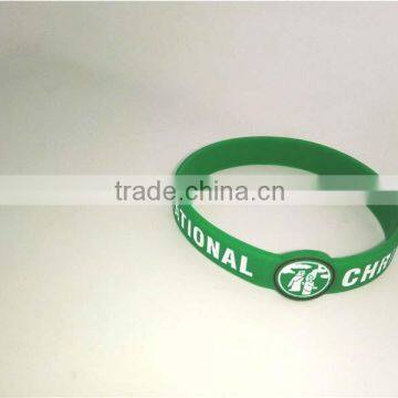 Novelty Style Green Silicone Bracelet Rubber Snap Slap Wristband Producer