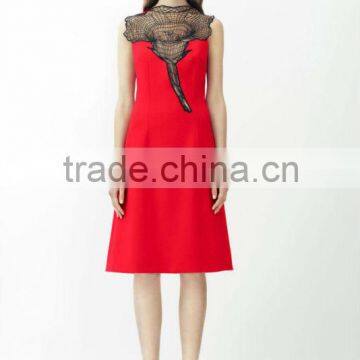 Newest 100% Cotton Neck Flower Lace for 2014 Summer Collections photo-3