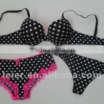 fashion extreme push-up bra/thong/boyshort set