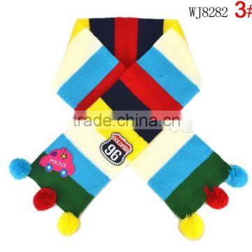 Wholesale Fashion Boys Girls Children Autumn Winter Knitted Scarf With Colorful Balls photo-4