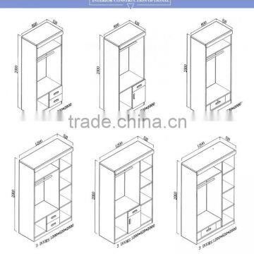 Bedroom Furniture Armoire RB5343 Three Doors Wardrobe Light Beech Color With Mirror Garderobe photo-5