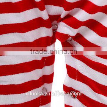 Long Sleeve Red and White Stripe Outfits Wholesale Baby Clothes Cotton Fabric photo-6