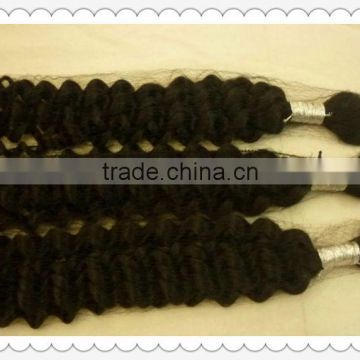 100% human hair, jerry curl bulk hair for braiding