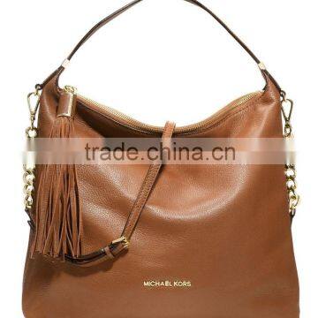 2015 LADIES HAND BAGS LEATHER MATERIAL CAMEL BROWN COLOR