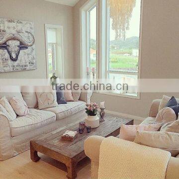 French Provincial Furniture Rustic Cross Wood Top Coffee Table Sofa Table