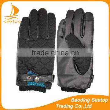 Best sales fashion real leather men gloves feather cloth gloves