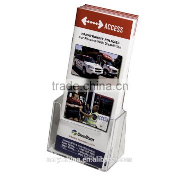 Clear-Ad - Clear Acrylic Brochure Holder - Slant Back tri fold Brochure Holder Display Stand (Single Pack)