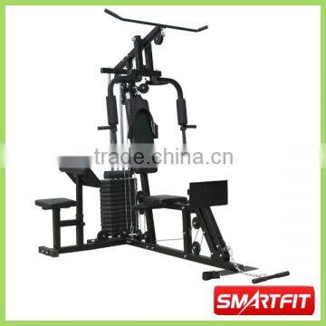 cheap hot sale semi-commercial 2 Station Home Gym with biceps bench and lat bar