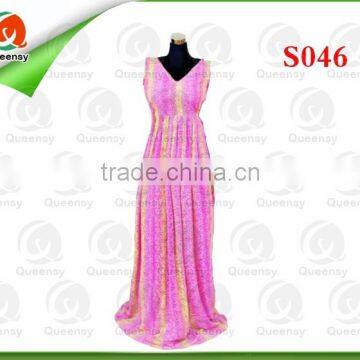 new arriver beautiful design prined silk chiffon fabric for dress CF046