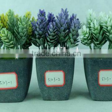 2016 Mini bonsai Plant Type and PU,PU/plastic and iron wire,Foam Material artificial ornamental plants