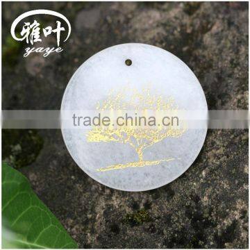 Wholesale White Jade Pendants Engraved Tree of Life