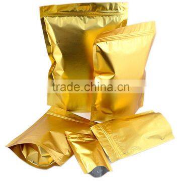 100 Gold Premium Metallic Aluminum Foil Open Top Mylar Bags with Tear Notches bags