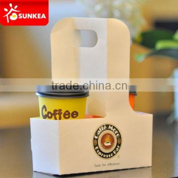 Printed take away coffee cup carriers with handle