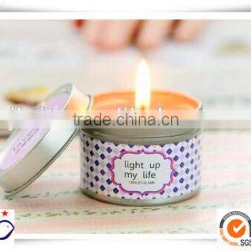 wholesale round candle tin/candle box PVC lid/luxury candle box free sample