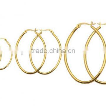 3pcs per Set Jewelry Earrings 316L Stainless Steel Golden Hoop Earrings photo-4