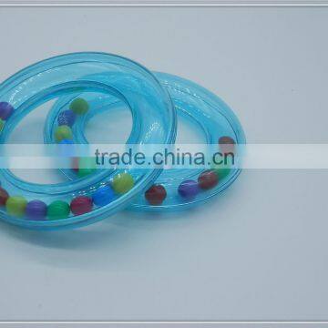 Plastic squeaky rattle ring for baby toy dog toy