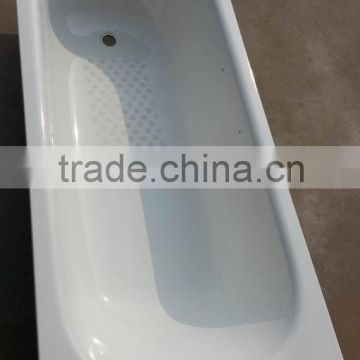 steel enamel bathtub with handle holes and fired antislip 160x70x36cm