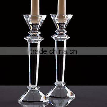 tall pillar crystal candle holder for wedding decoration