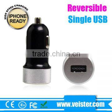 Colorful 5V1A Reversible USB Car CAdapter for Iphone 6