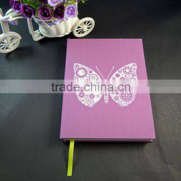 butterfly pattern silk printing 200sheets thick fabric notebook