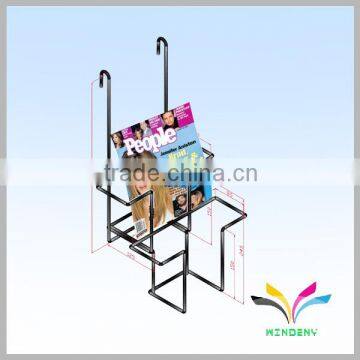 Tier flooring collapsible powder coated wire metal file display rack