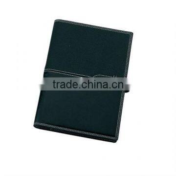 Western A5 leather notebook with button closure