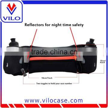 Factory Wholesales Running Belt Fitness Cell Case Workout Belt Riding Elastic Waist Sports Bag With Water Bottle Holders photo-2