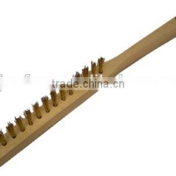 1 Row Heavy-duty brass wire brush with hardwood handle