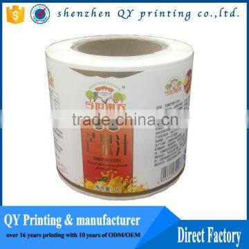 Custom Printed Self Adhesive Labels For Plastic Bottle Jar