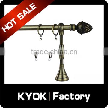 KYOK High-side wrought iron electric parts, Dubai popular style curtain rods,single double ceiling mounted curtain rod