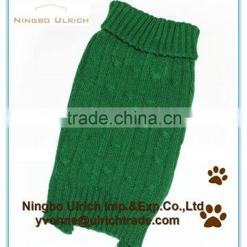 M55 hoe sale acrylic knitted green cable dog sweater