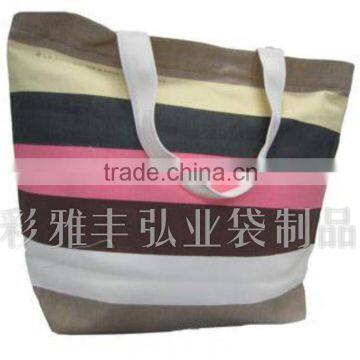 2011 new stripe canvas fabric lady bag